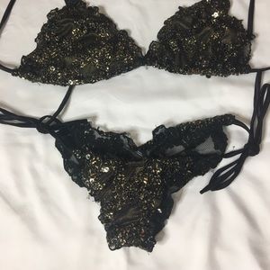 black and gold bikini